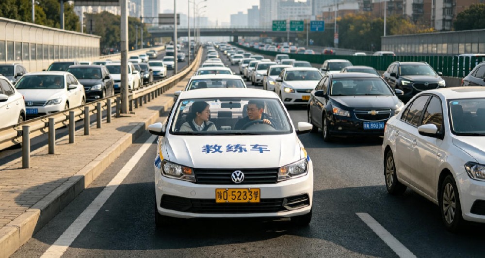 西安拥堵路段汽车陪练，新手高峰堵车跟车训练，低速蠕行防加塞一对一陪驾实操练习