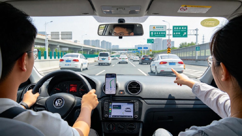 西安汽车陪练讲解高架出口路标识别与提前变道技巧